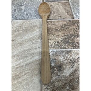 Vintage France Wooden Mixing Spoon 13.5 Inch Long Handle Natural Wood Kitchen
